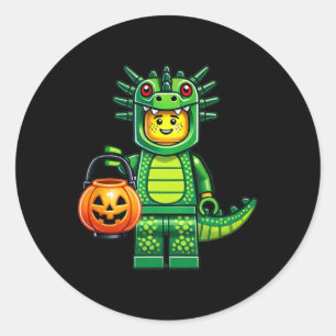 Halloween Master Builder Dragon Kids Building Bloc Classic Round Sticker