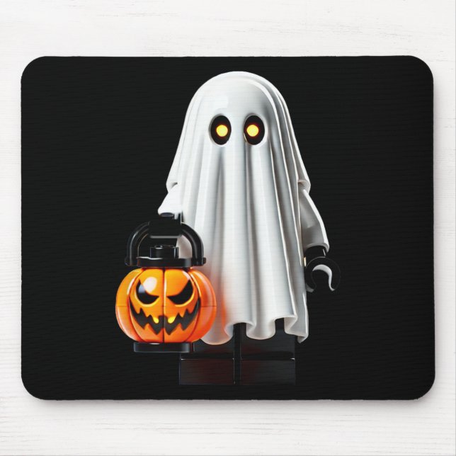 Halloween Master Builder Ghost Kids Building Block Mouse Mat (Front)