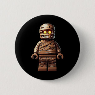 Halloween Master Builder Mummy Kids Building Block 6 Cm Round Badge