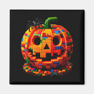 Halloween Master Builder Pumpkin Kids Building Blo Magnet