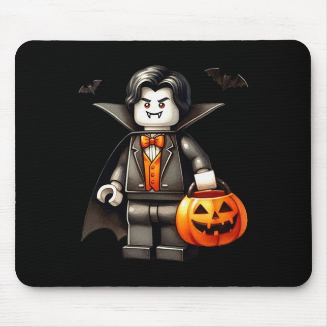 Halloween Master Builder Vampire Kids Building Blo Mouse Mat (Front)