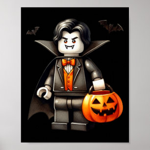 Halloween Master Builder Vampire Kids Building Blo Poster