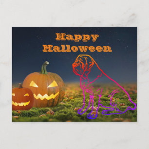 Halloween Mastiff postcard