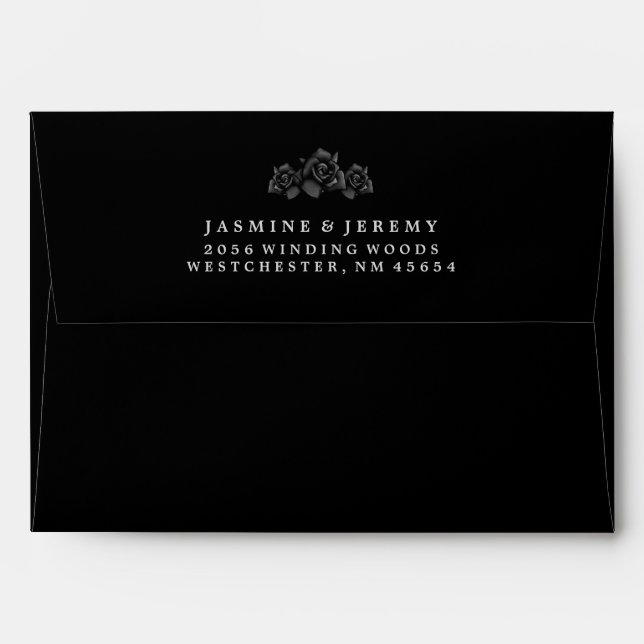 Halloween Matching Black Wedding Envelopes (Back (Top Flap))