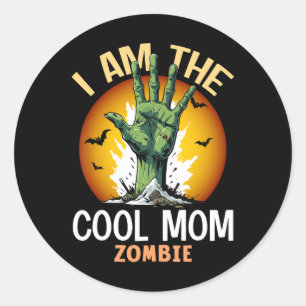 Halloween Matching Cool Mum Zombie Costume Classic Round Sticker