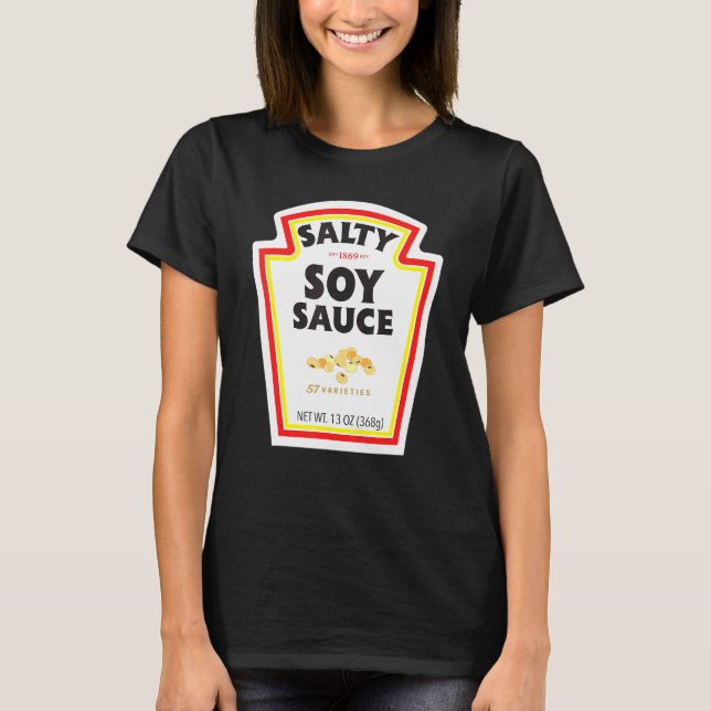 Halloween Matching Costume Salty Soy Sauce Bottle  T-Shirt (Front)