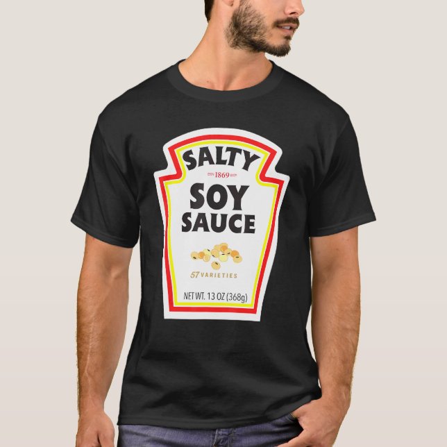 Halloween Matching Costume Salty Soy Sauce Bottle  T-Shirt (Front)