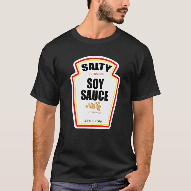 Halloween Matching Costume Salty Soy Sauce Bottle  T-Shirt (Front)