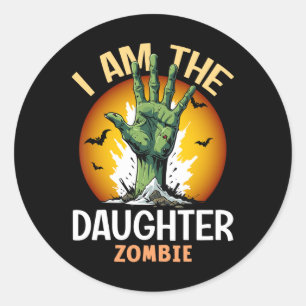 Halloween Matching Daughter Zombie Costume Classic Round Sticker