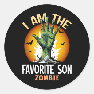 Halloween Matching Favourite Son Zombie Costume Classic Round Sticker