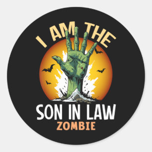 Halloween Matching Son In Law Zombie Costume Classic Round Sticker
