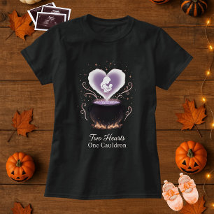Halloween Maternity Two Hearts One Cauldron  T-Shirt