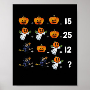 Halloween Math Equations  for Math Teachers Poster