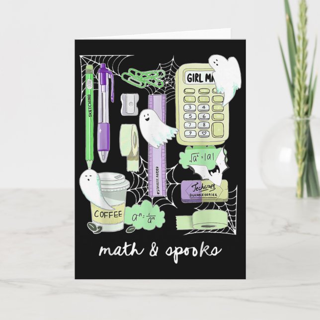 Halloween Math Teacher Ghosts Trig Or Treat Studen Card (Front)