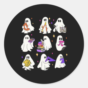 Halloween Math Teacher Halloween Funny Costume Classic Round Sticker