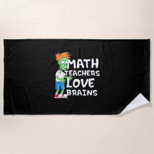 Halloween Math Teacher Love Beach Towel
