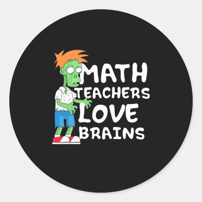 Halloween Math Teacher Love Classic Round Sticker (Front)