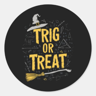 Halloween Math Teacher Trig Or Treat School Classic Round Sticker