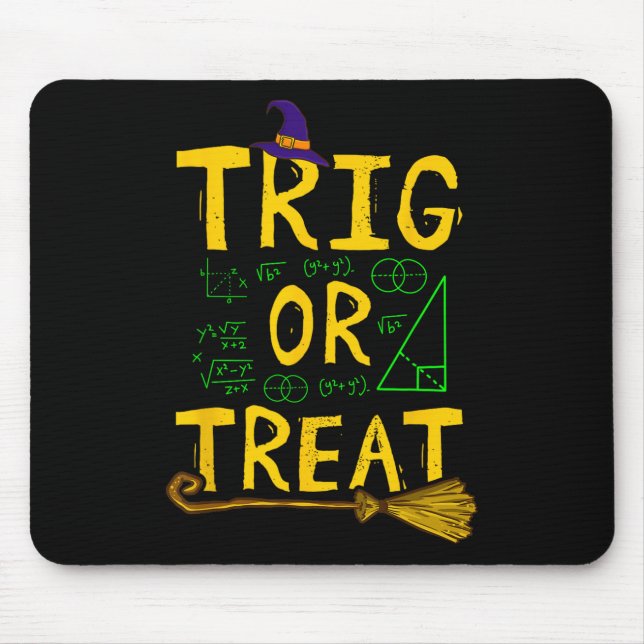 Halloween Math Teacher Trig Or Treat Student Schoo Mouse Mat (Front)