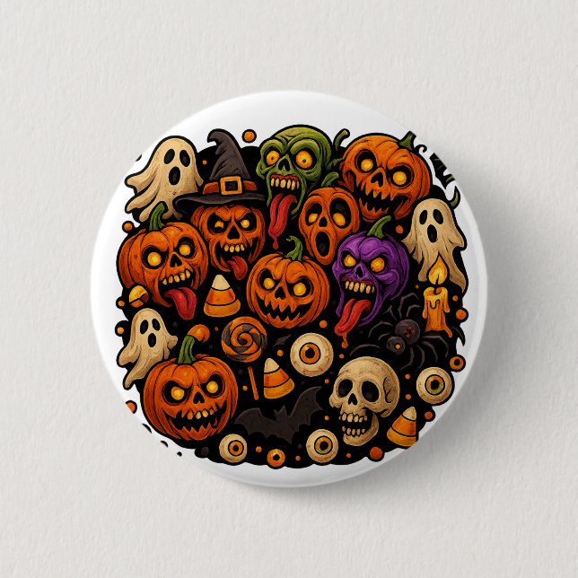 Halloween Mayhem Spooky & Silly 6 Cm Round Badge (Front)