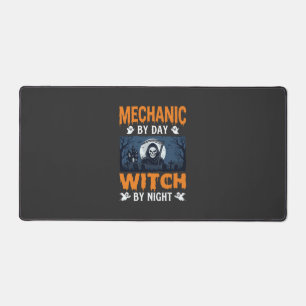 Halloween Mechanic by Day Witch by Night Desk Mat