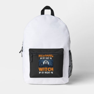 Halloween Mechanic by Day Witch by Night Printed Backpack