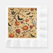 Halloween Mediaeval French Pattern Paper Napkin