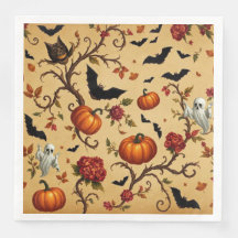 Halloween Mediaeval French Pattern Paper Napkin