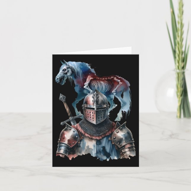 Halloween Mediaeval Knight Horses Knight Armour Ho Card (Front)
