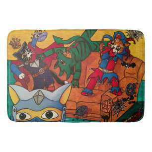 Halloween Medieval Knight Costume Cats Bath Mat