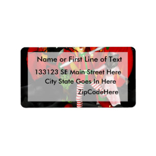 Halloween meets Christmas, elf running away Label