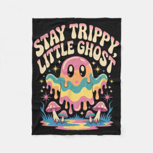 Halloween Melting Ghost Mushroom Patch Fleece Blanket