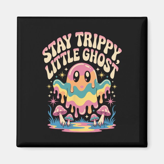 Halloween Melting Ghost Mushroom Patch  Magnet (Front)