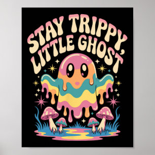 Halloween Melting Ghost Mushroom Patch  Poster