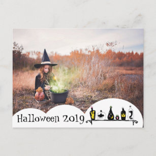 Halloween memories witchy frame for your picture postcard
