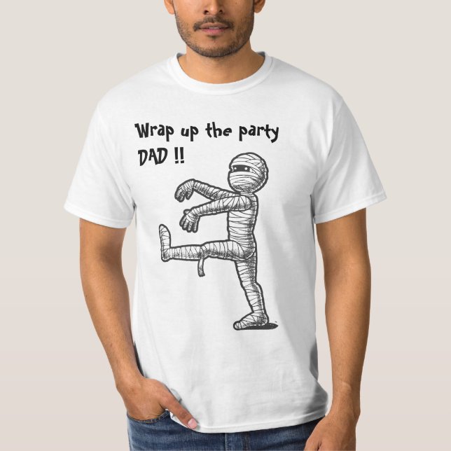 Halloween men tshirt wrap up the party (Front)