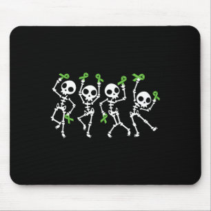 Halloween Mental Health Awareness Skeleton Women M Mouse Mat