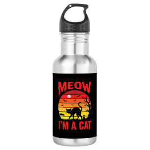 Halloween Meow Im a Cat Retro Sunset 532 Ml Water Bottle