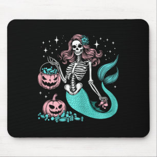 Halloween Mermaid Funny Skeleton Mouse Mat