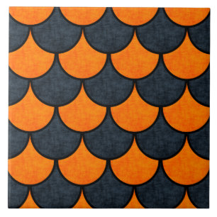 Halloween Mermaid Scales Pattern Tile