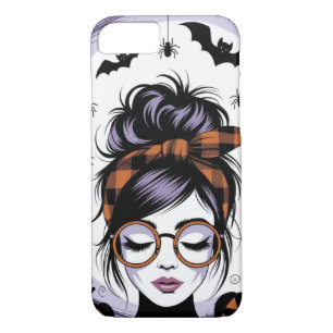 Halloween Messy Bun Woman iPhone 8/7 Case