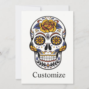 Halloween Mexican Skull Thunder_Cove Invitation