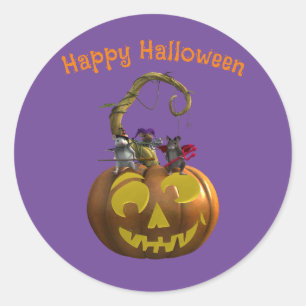 Halloween Mice Classic Round Sticker