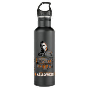 Halloween Michael and House Illustration  710 Ml Water Bottle