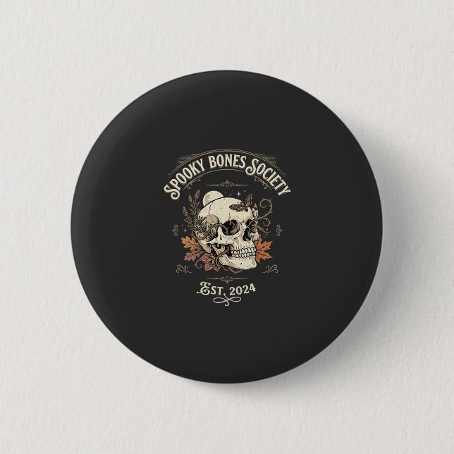 Halloween Midnight Bone Garden 6 Cm Round Badge (Front)