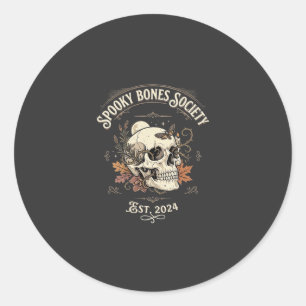 Halloween Midnight Bone Garden Classic Round Sticker