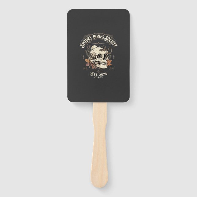 Halloween Midnight Bone Garden Hand Fan (Front)