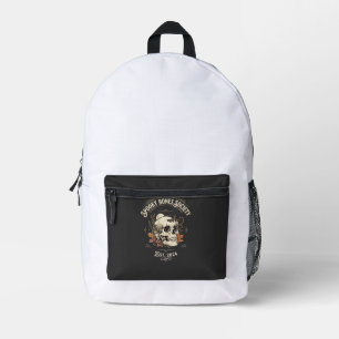 Halloween Midnight Bone Garden Printed Backpack