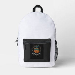 Halloween Midnight Pumpkin Mischief Printed Backpack