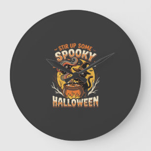 Halloween Midnight Spell Magic Large Clock